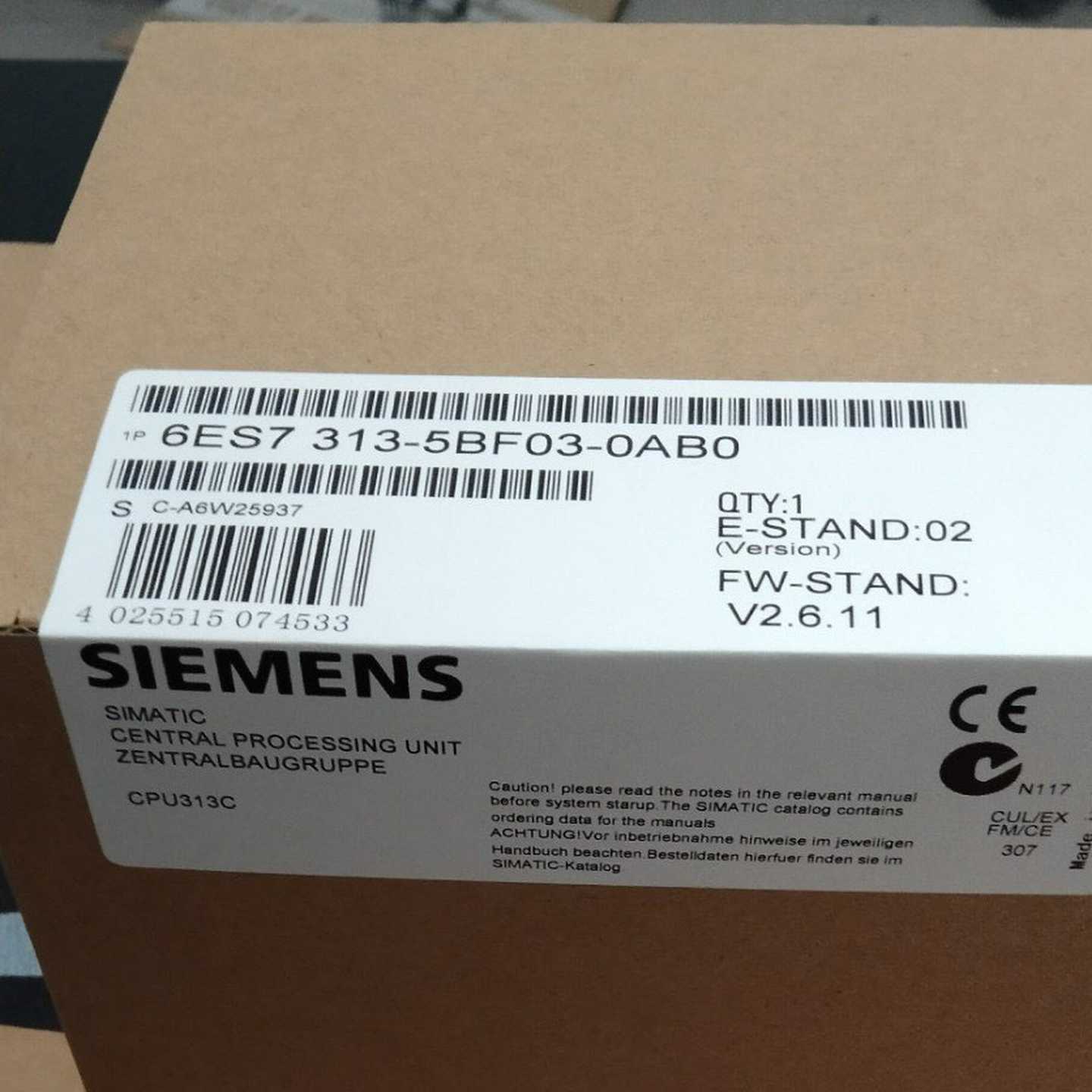 6ES7313-5BF03-0AB0，未拆封询价