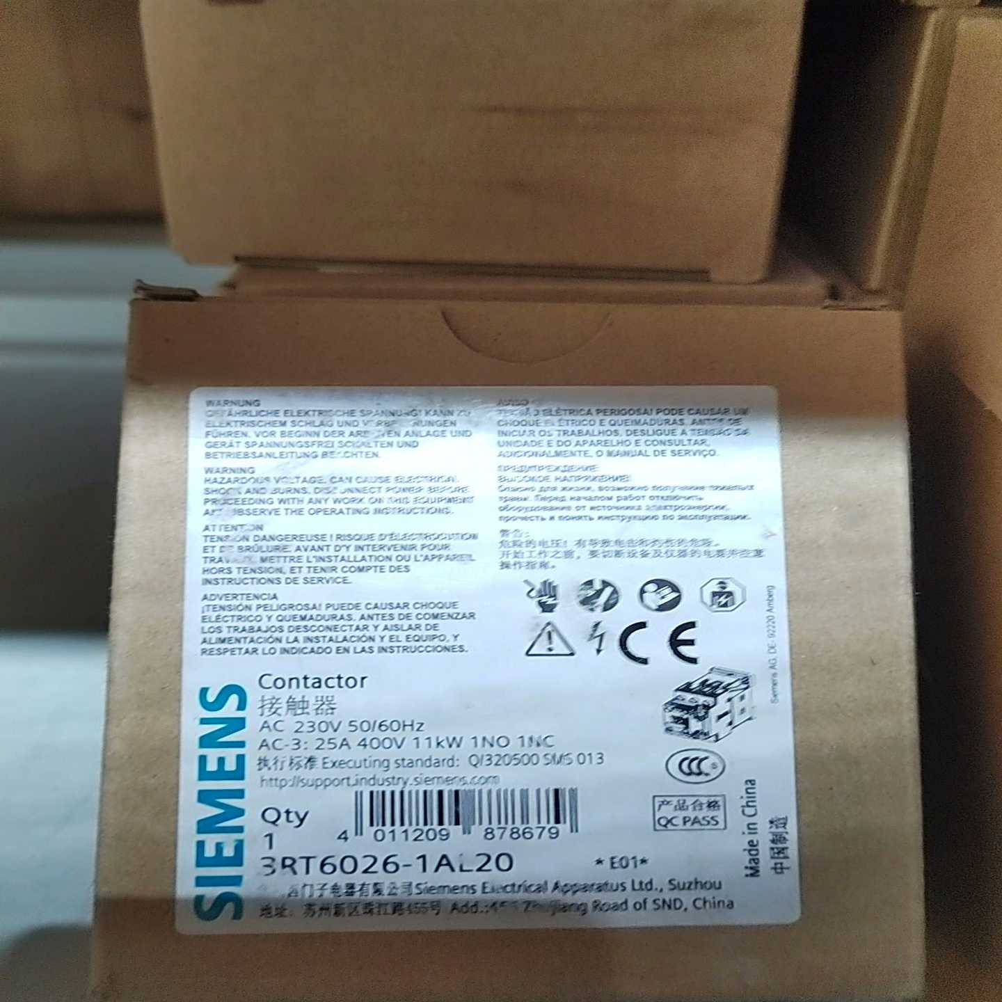 【议价】交流接触器3RT6026-1AL20230V