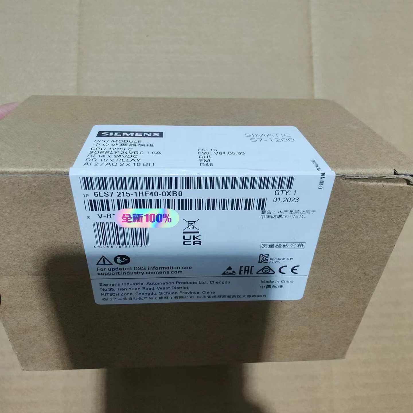 【议价】6ES7215-1HF40-0XB0原标未拆封适用