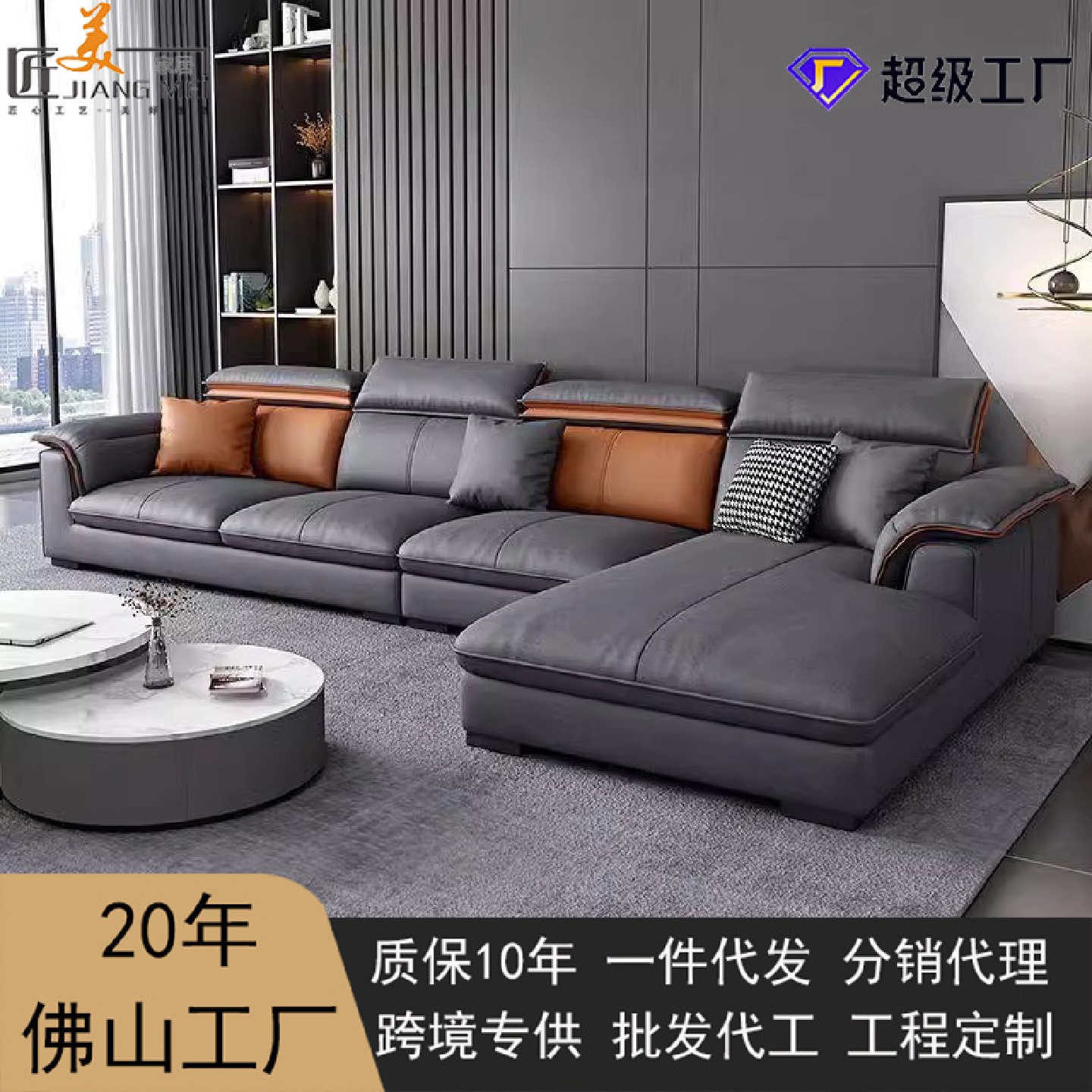 科技布沙发简约现代意式轻奢极简小户型直排布艺沙发客厅北欧沙发