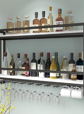 北欧金色酒架壁挂酒柜简约轻奢红酒展示架墙上装饰置物架悬挂杯架