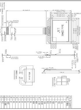 1.54寸OLED显示屏，白光/蓝光，SSD1305Z的驱动-议价