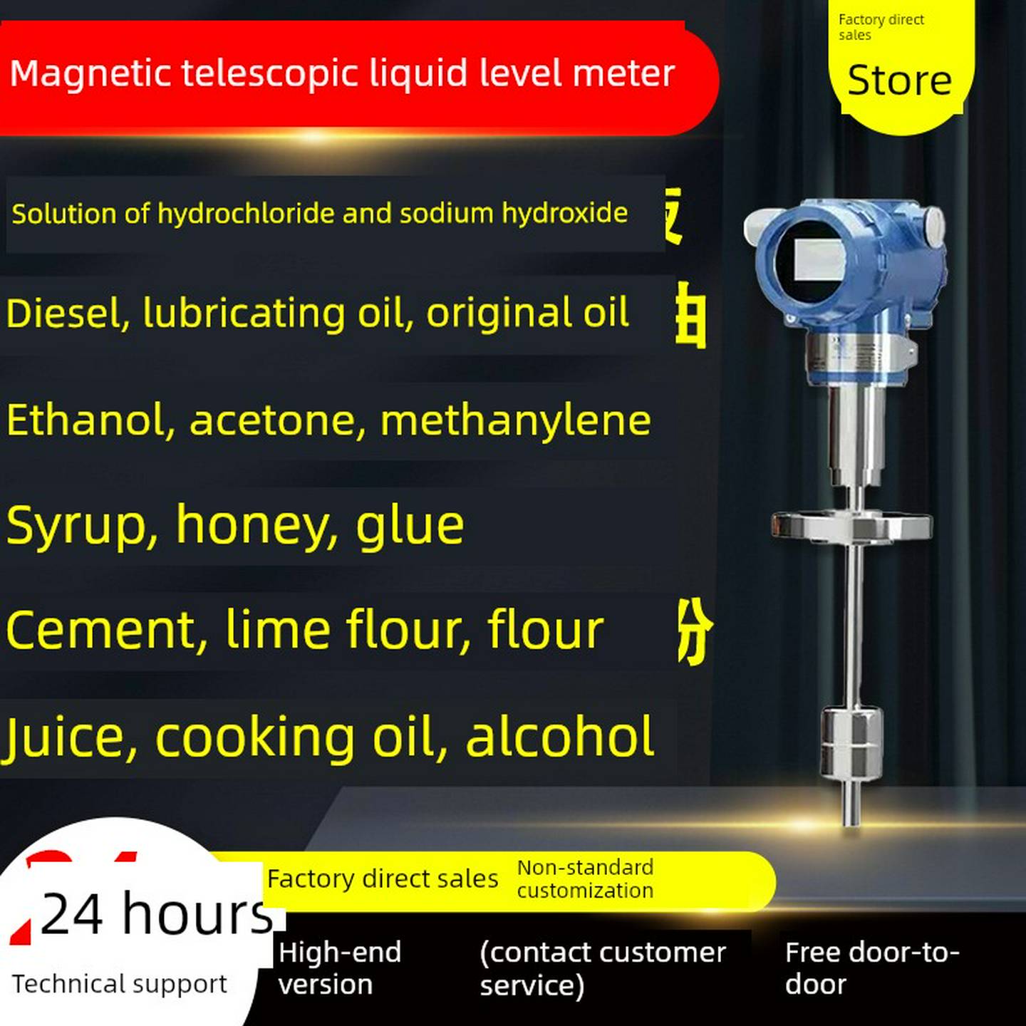 议价-防爆磁力伸缩式液位计浮子式液位计，高精度，远程传输，耐