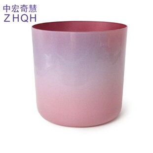 粉红色水晶歌唱碗颂钵水晶音乐钵打击乐器瑜伽愈合歌唱碗