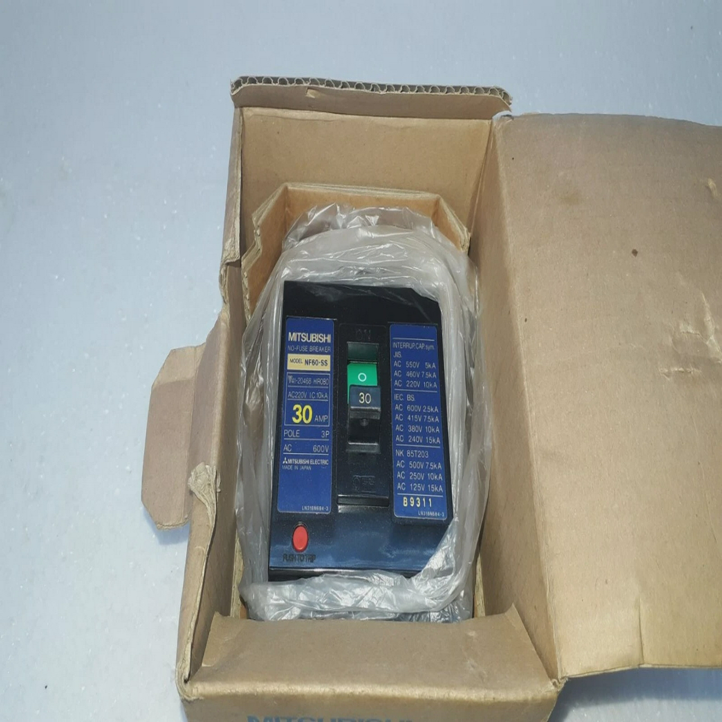 MitsubishiNF60-SSNoFuseBreaker30A3P600VNF60SS