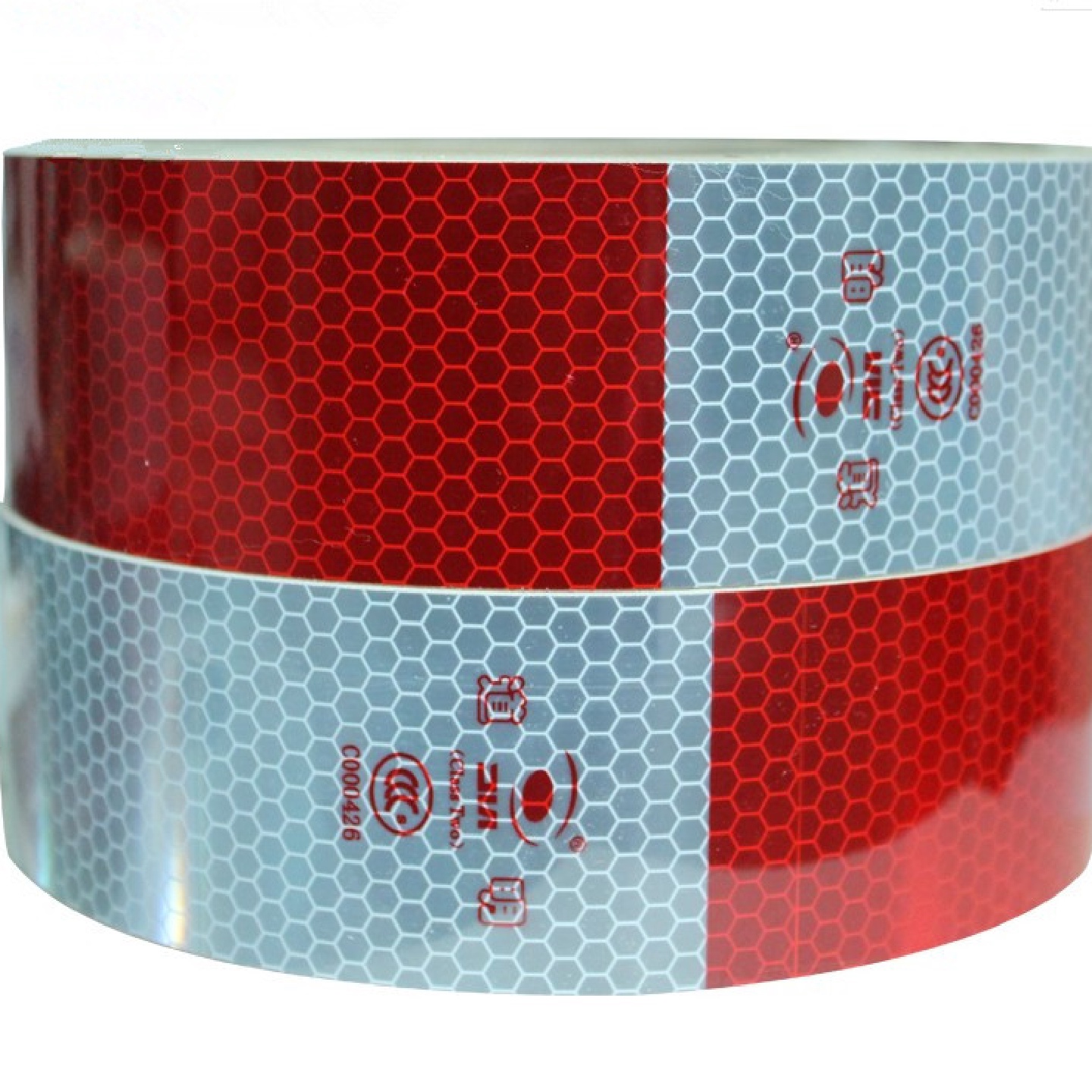 年检审车红白反光贴条厢货车身警示标识贴夜光膜道明DM二级反光