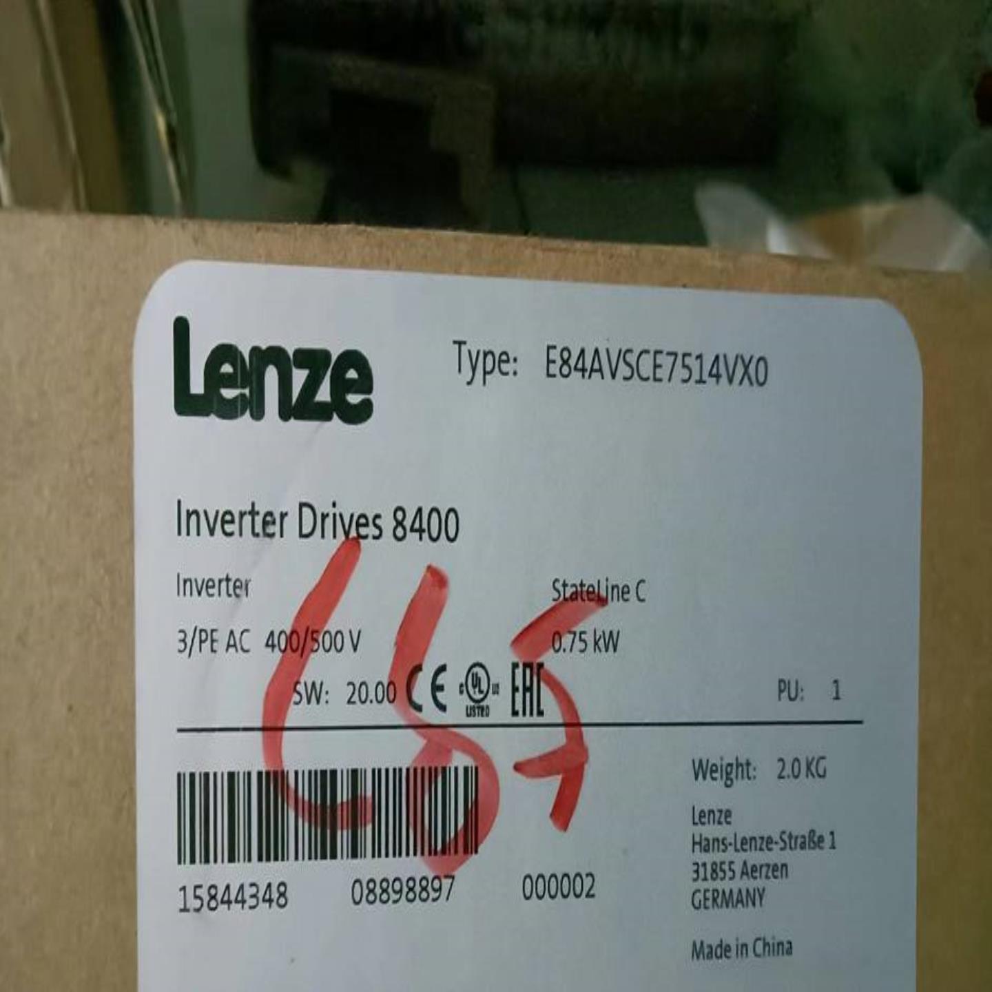 配件全新伦茨8400变频器E84AVSCE7514VX0 075KW 380V议价