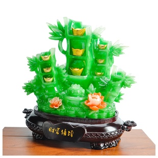直销仿玉竹子节节高财富倍增家居饰品客厅招财摆件树脂工艺品