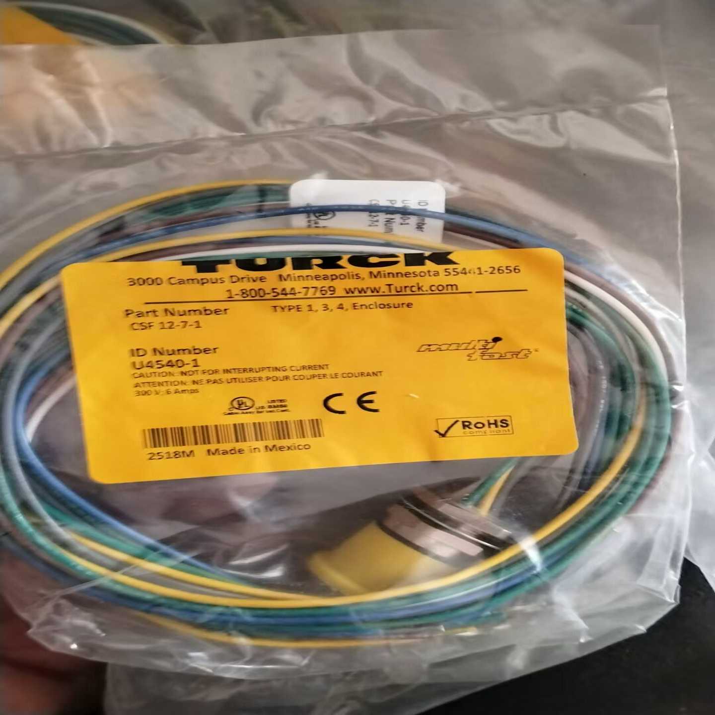 询价全新原装TURCK图尔克CSF12-7-1连接线，货号U45
