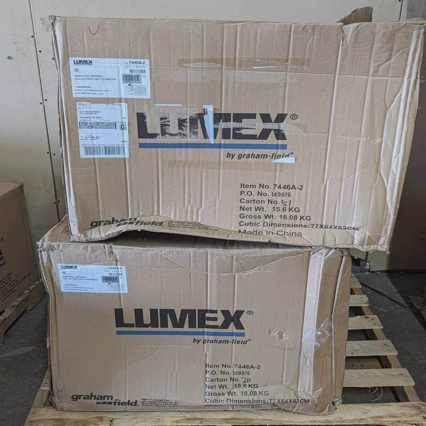 Lumex7446A-2BariatricImperialCollection3-in-1Commode,