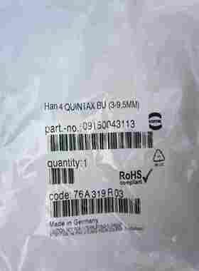 浩亭连接器09150043113HARTING 4芯压接