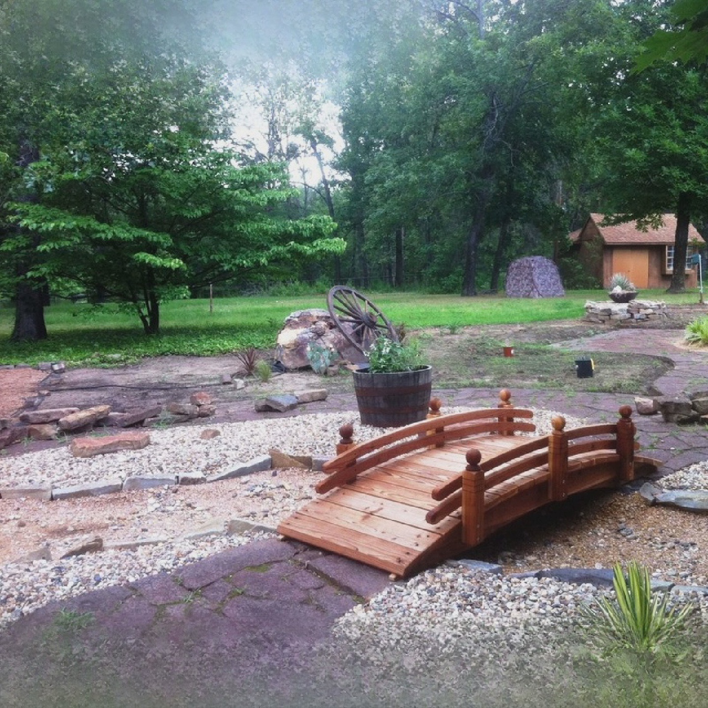 防腐木桥园林景观弧形拱桥庭院公园鱼塘彷古木桥喜鹊桥幼儿园小桥