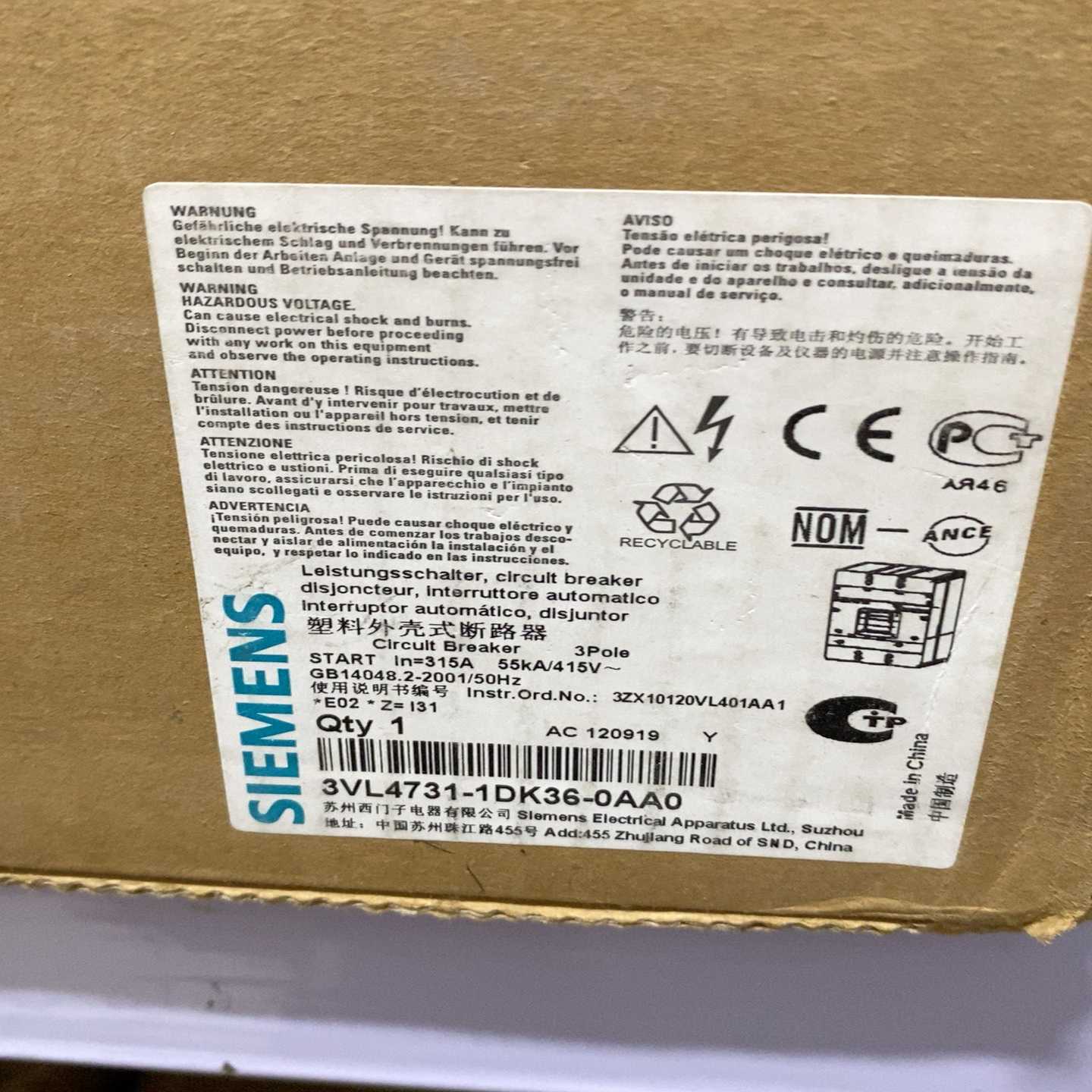 询价~塑壳断路器 3VL4731-1DK36-0AA0