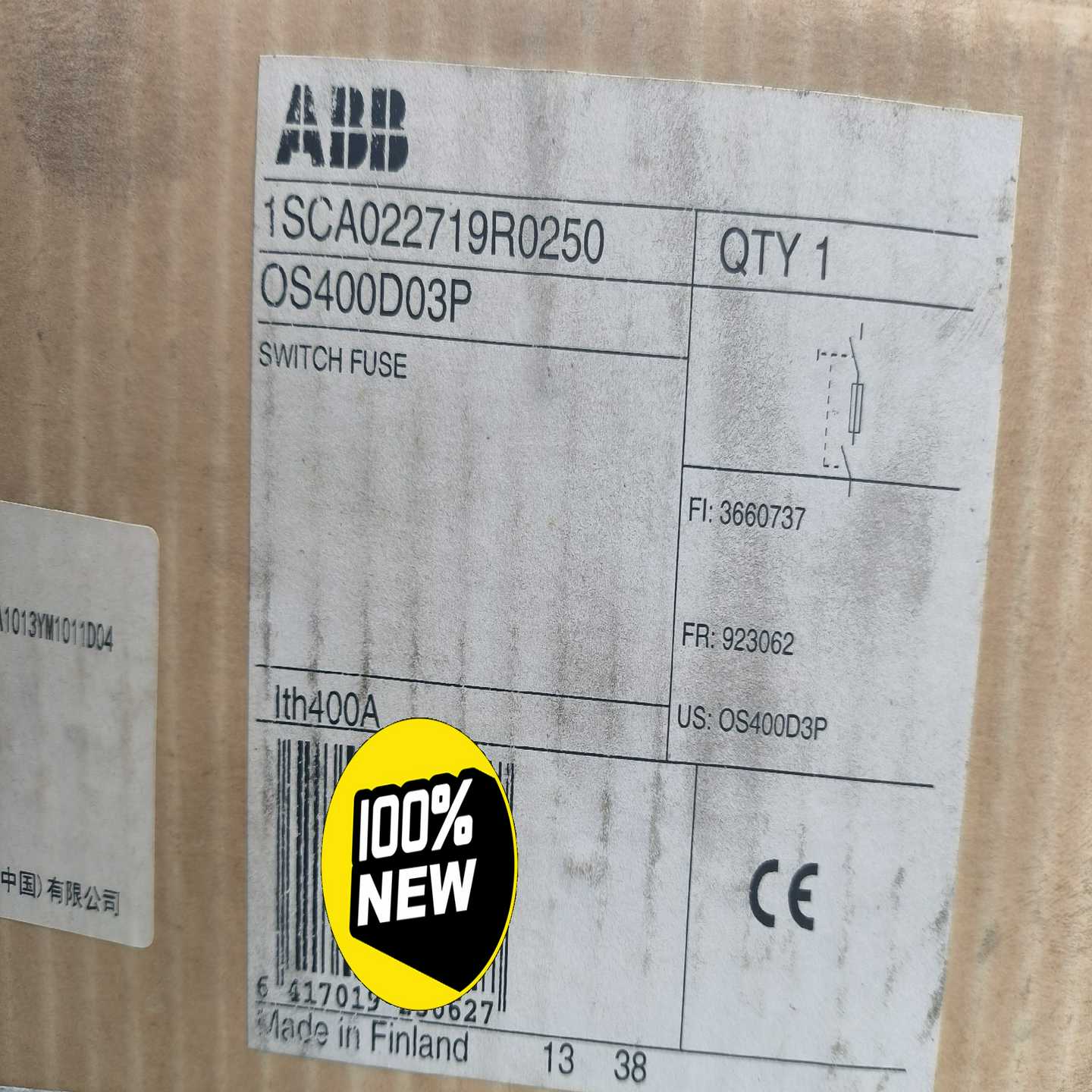 询价ABB熔断器隔离开关OS400D03P隔离开关原装正