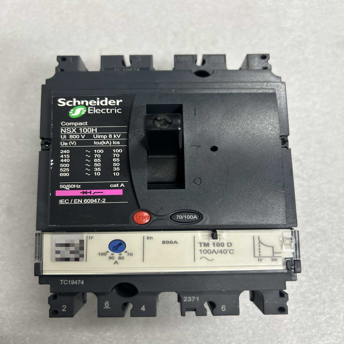 【议价】施耐德NSX100H塑壳断路器3P100A800V适