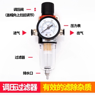 气压调节阀过滤器AFR2000调压阀减压气动空气油水分离气源处理器