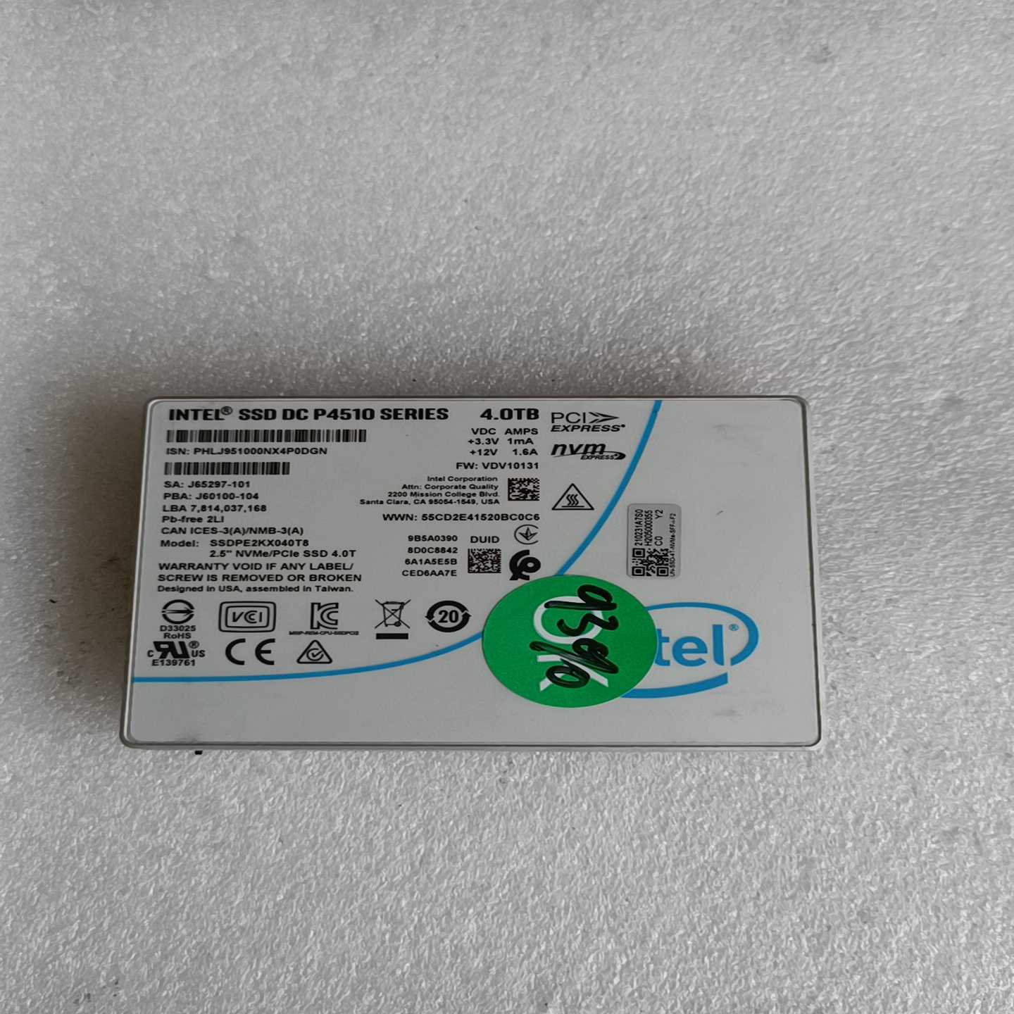 SSD DC P4510 SERIES  4T固态硬盘~议价