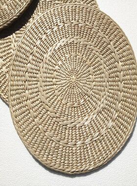 草编圆形坐垫蒲团幼儿园拜佛打坐日式学校地垫瑜伽坐墩木墩石墩垫