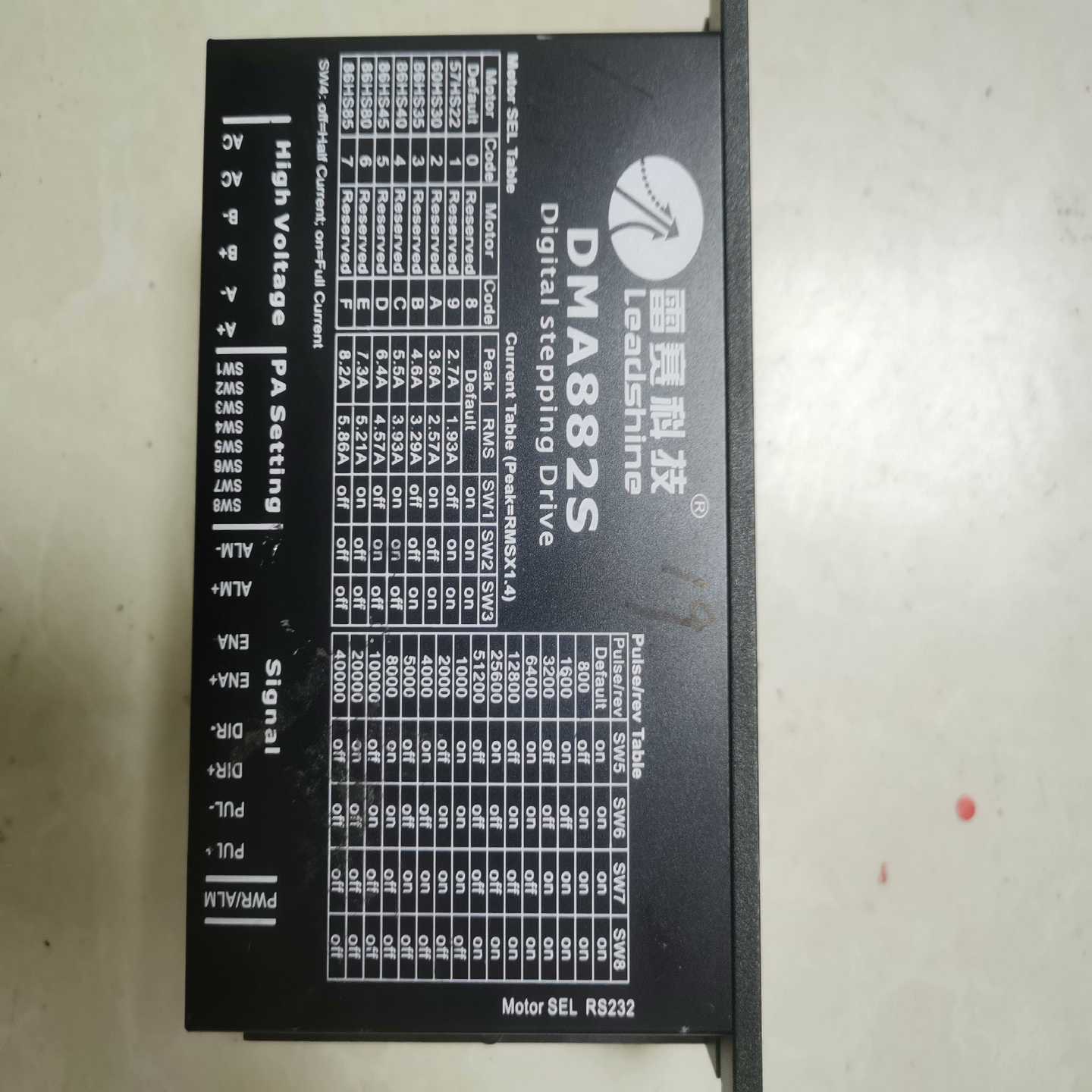 雷赛步进驱动器DM882SA两相86步进驱动器功能正常。询价