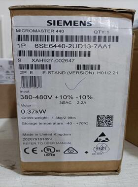 6SE6440-2UD13-7AA1西门子变频器全新原装现货包邮