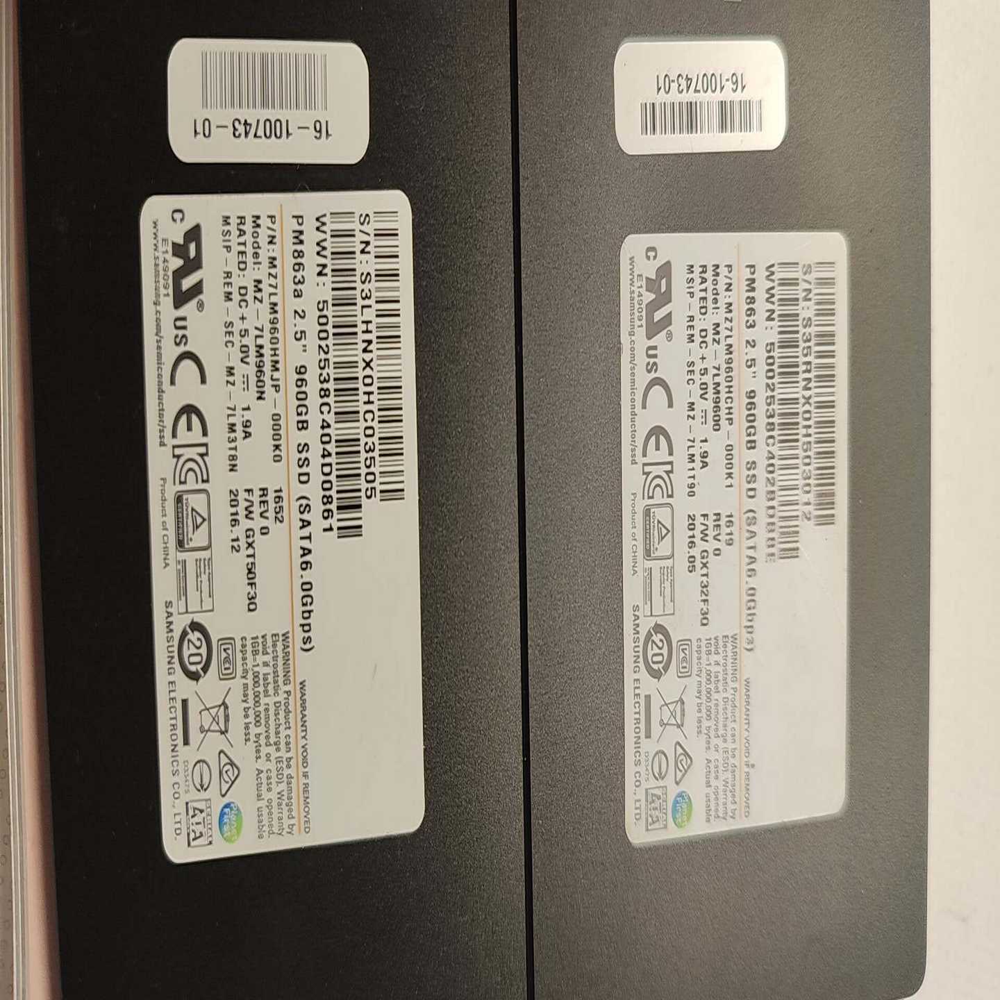 三星PM863a960GB固态硬盘，2.5寸SATA接口，--议价商品