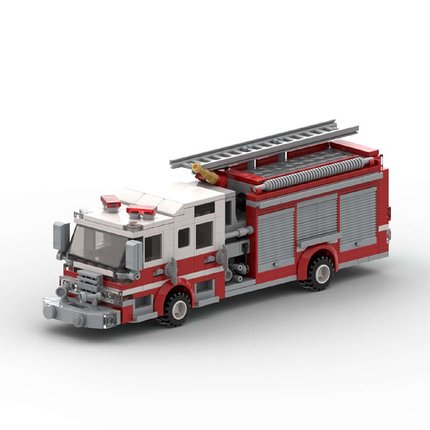 MOC-156284小型消防泵车6格益智男孩拼装拼插积木套装模型摆件