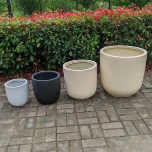 镁泥花盆大型水泥花缸户外种树盆客厅阳台绿植盆圆形花器盆景盆