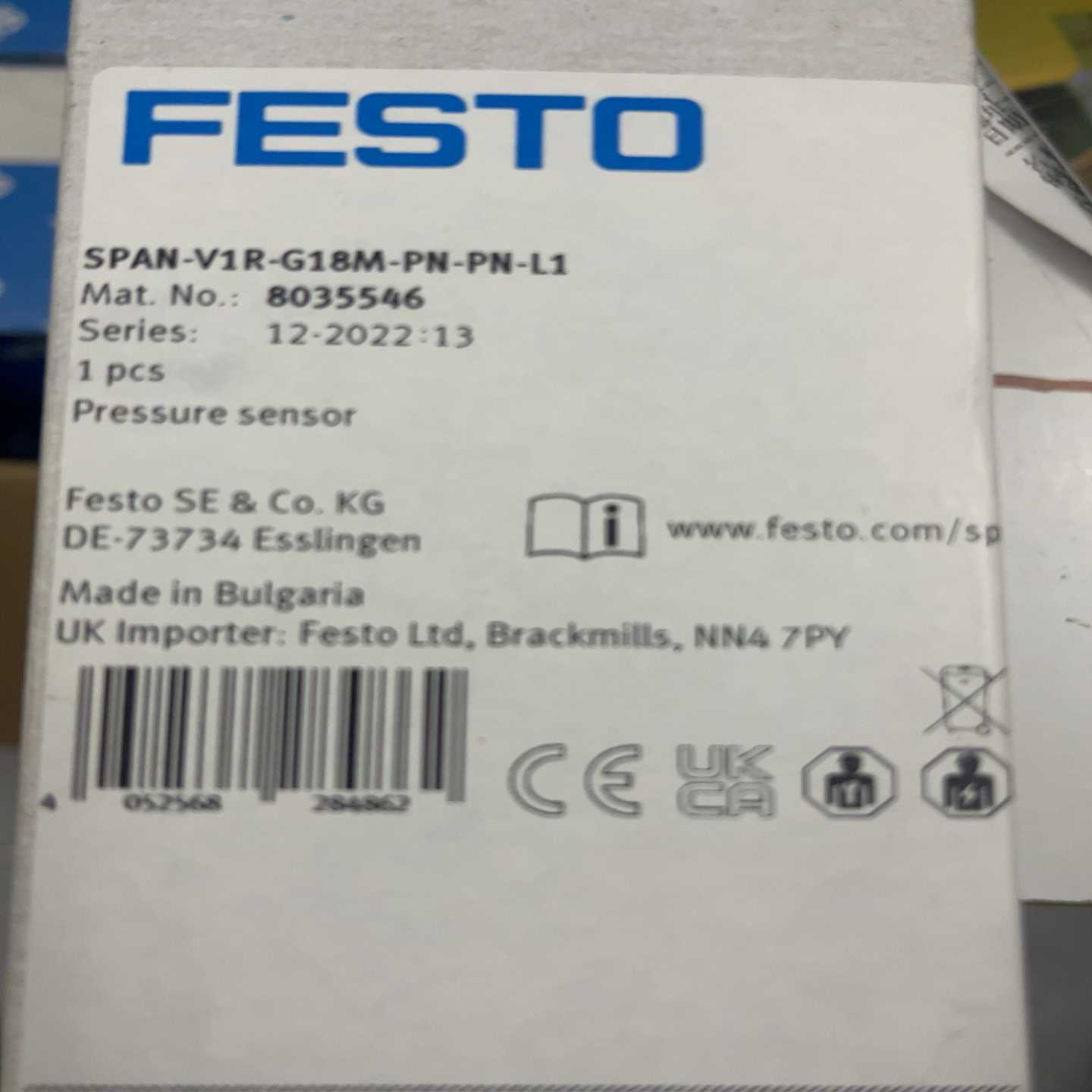 询价费斯托压力传感器SPAN-V1R-G18M-PN-PN-L1