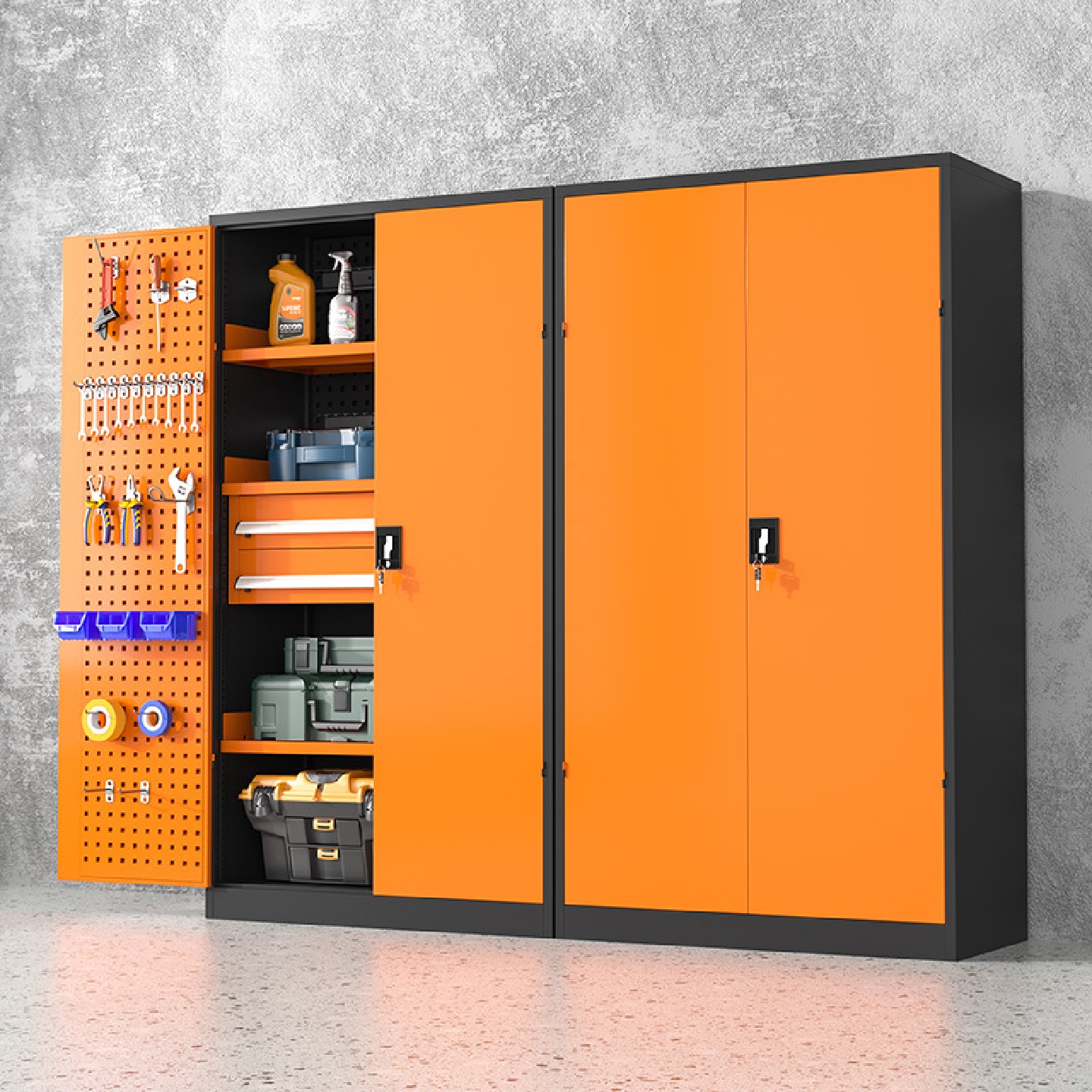 重型工具柜工厂汽修车间五金储物柜多功能加厚铁皮零件收纳工具车