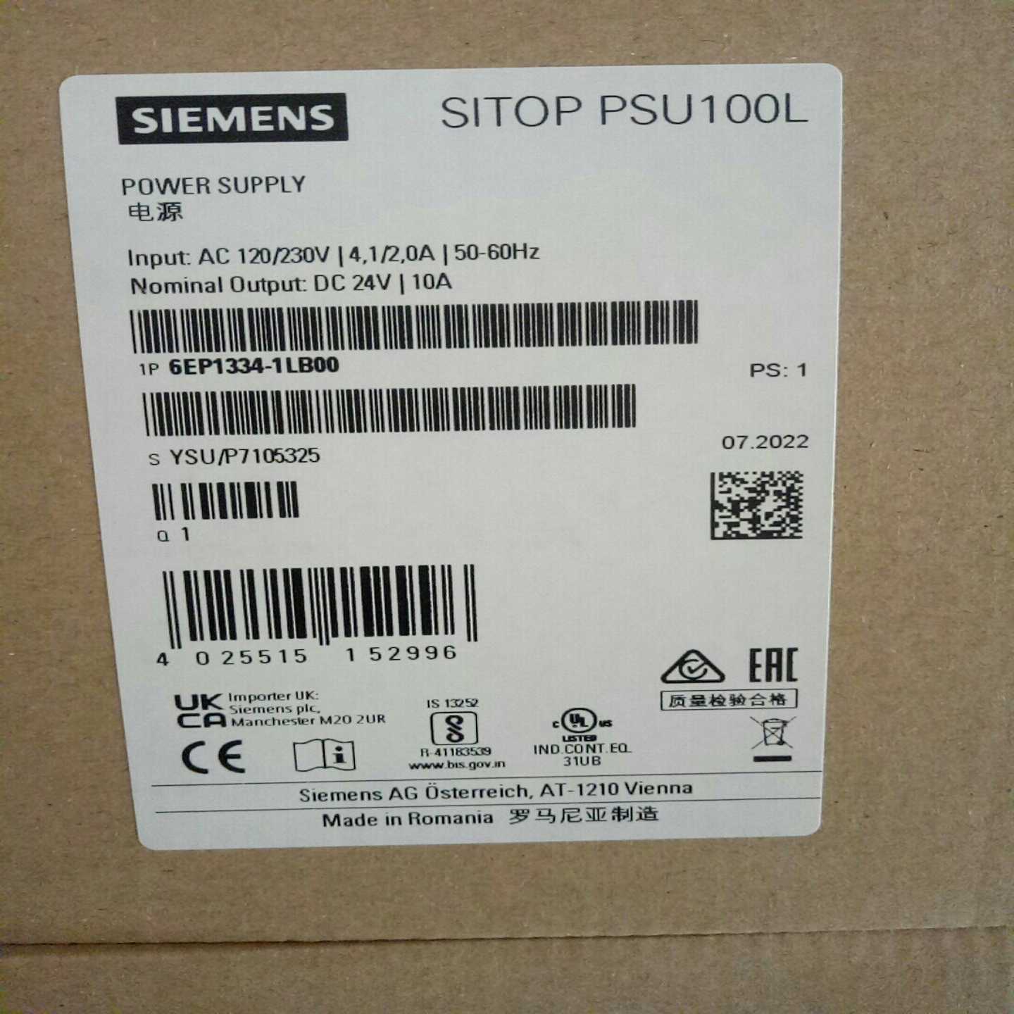 西门子6EP1334-1LB00电源 10A全新原装正品 保~议价