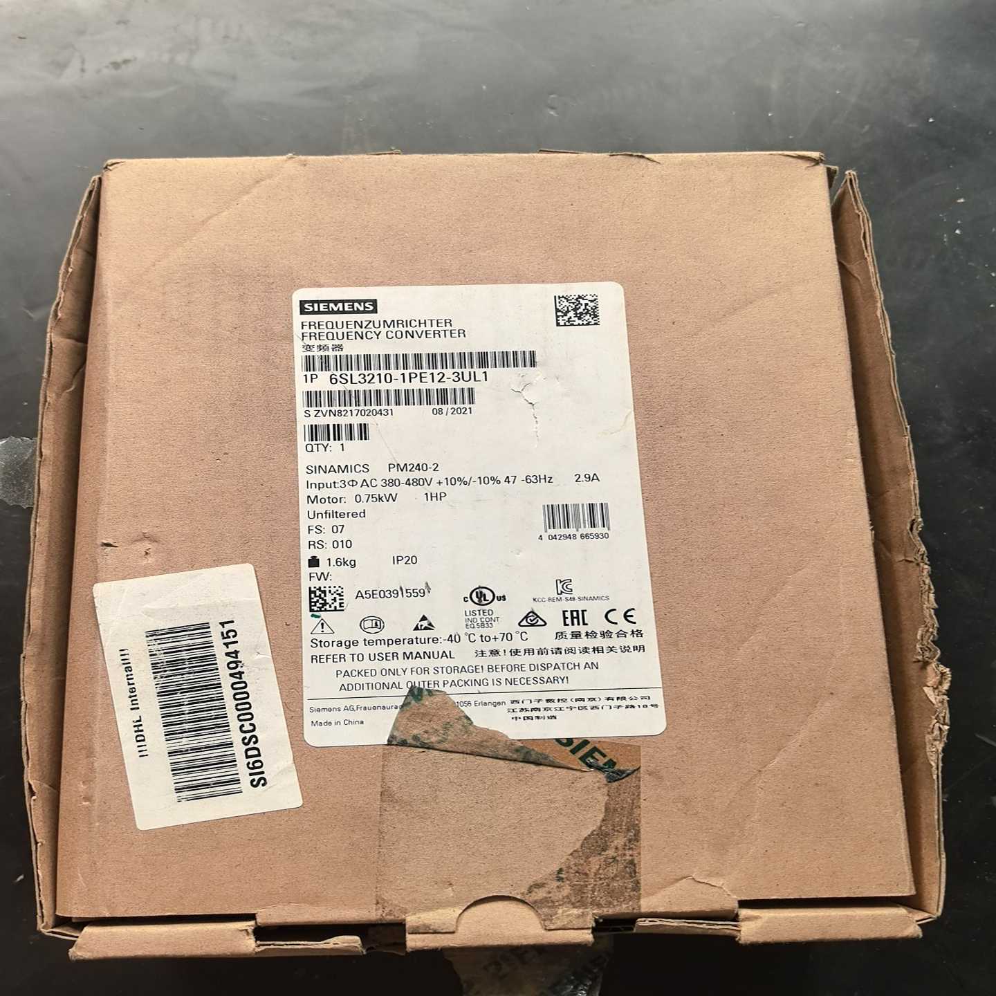 变频器6SL3210-1PE12-3UL1一台，全询价