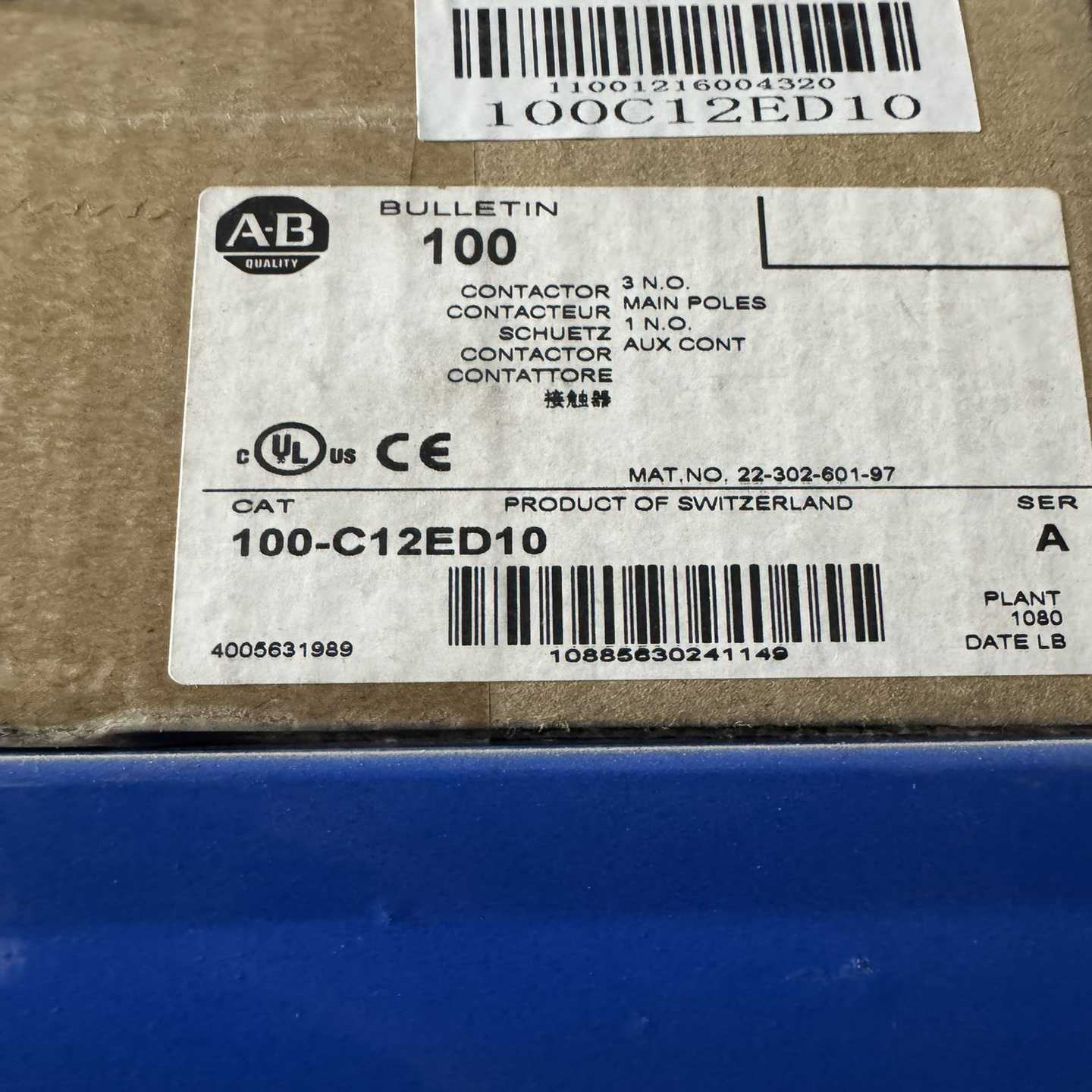 询价ABB接触器100-C12ED10,3个常开触点,1个辅助触