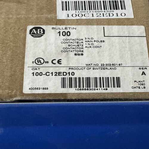 ABB接触器100-C12ED10，3个常开触点，1个辅助触-议价