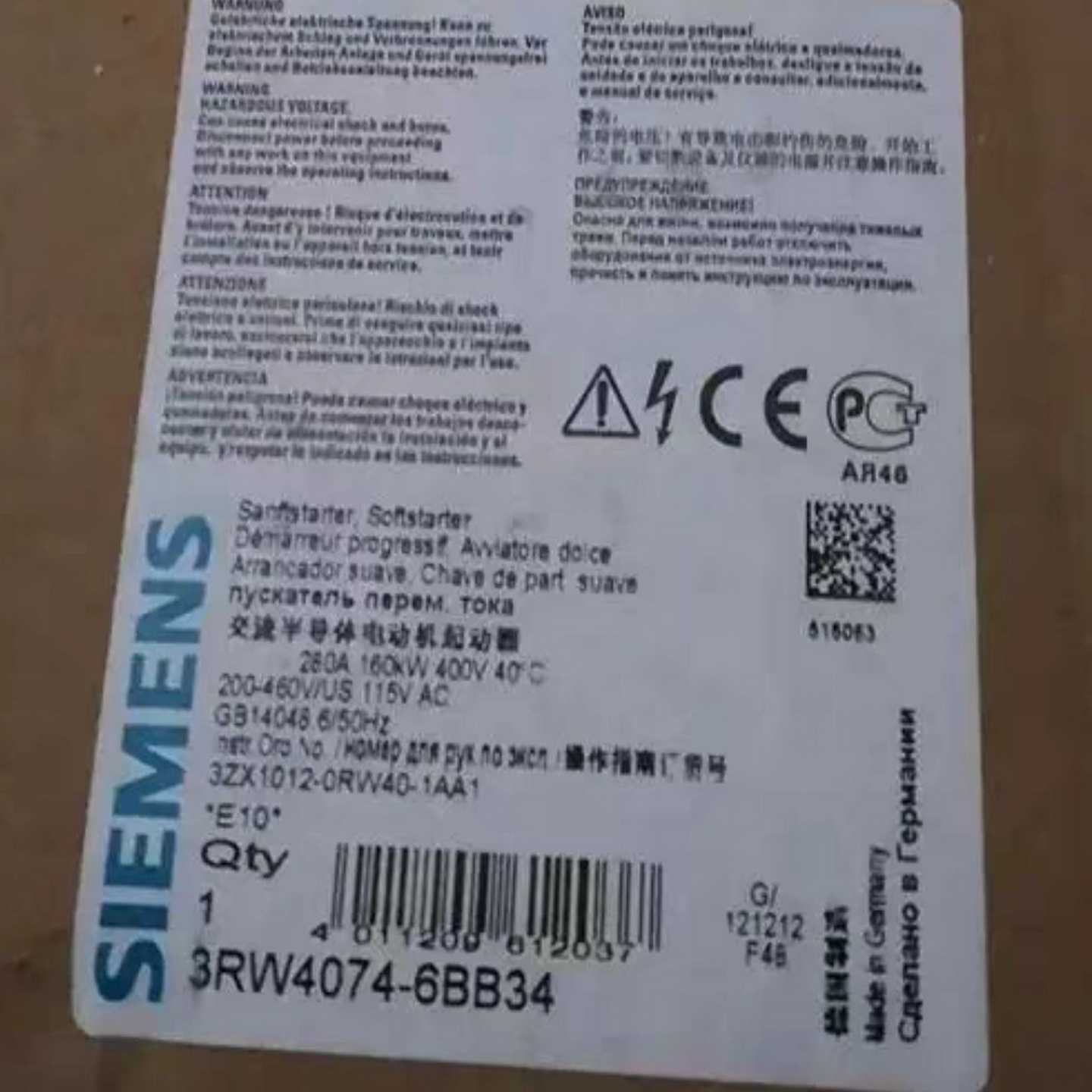 3RW4074-6BB34【白零商行】