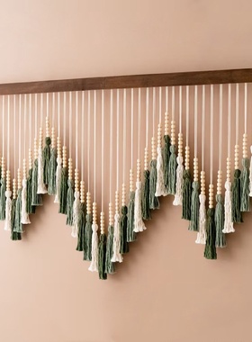 新款北欧风流苏壁饰手工编织挂毯背景装饰波西米亚家居装饰壁挂