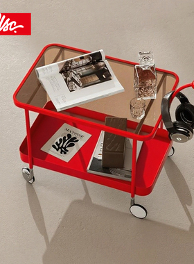 CLSC可移动小推车边几置物架铁艺创意零食推车客厅书房边几收纳架