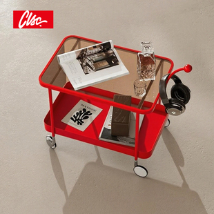 CLSC可移动小推车边几置物架铁艺创意零食推车客厅书房边几收纳架