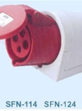 SFE上丰工业插座SFN-114 16A 四极明装插座 IP44 四芯插座 380V