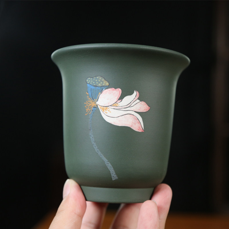 小号紫砂花盆精品泥绘陶瓷花盆金钟文竹多肉菖蒲绿植盆栽室内桌面