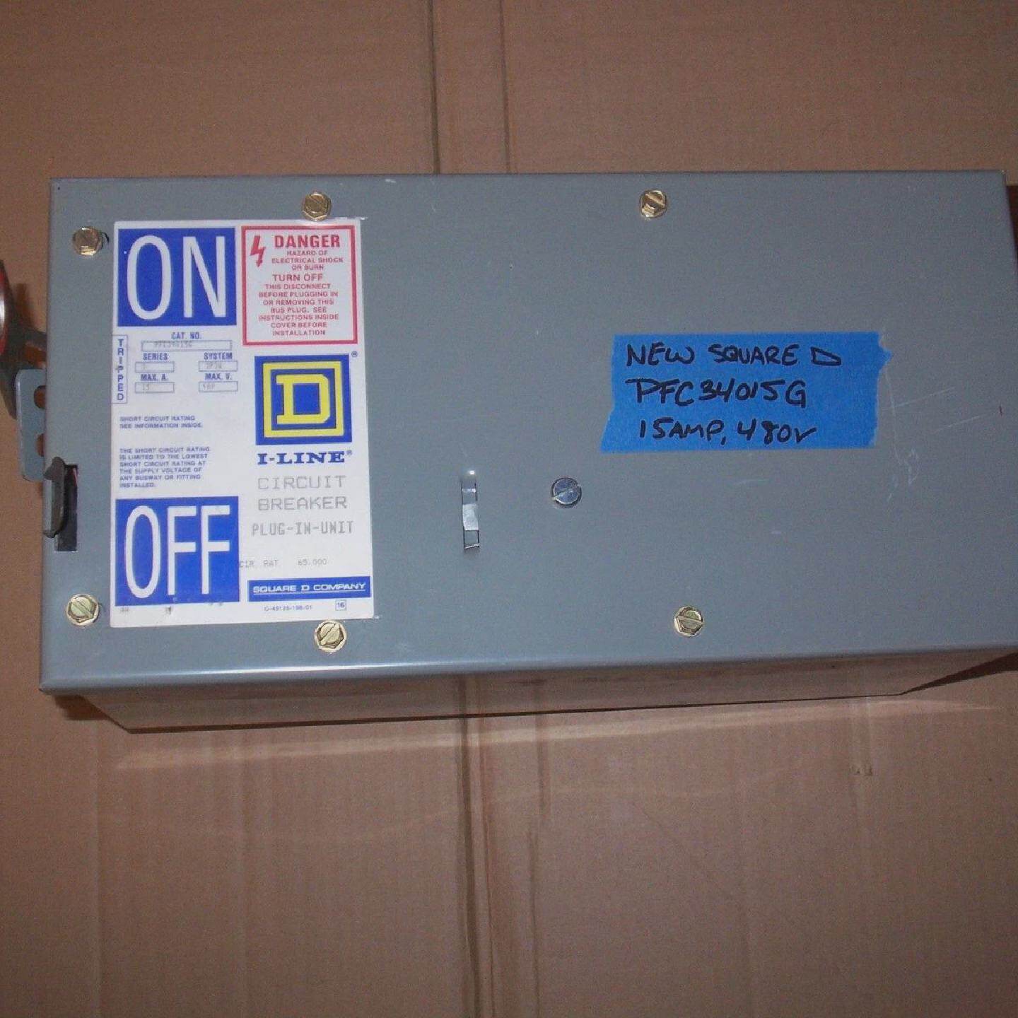 NEW SQUARE D PFC PFC34015G 15 AMP 480V BREAKER GROUND BUS PL