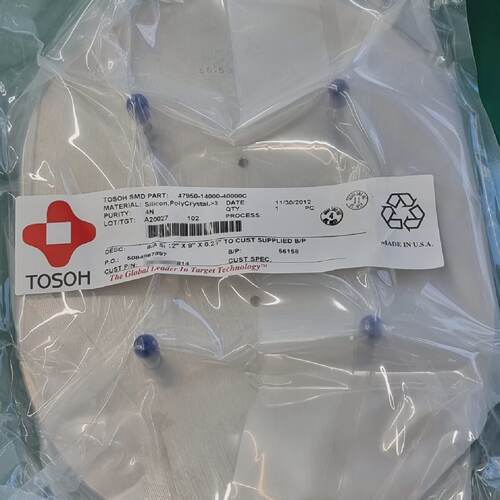 TOSOH 300mm SPUTTERING TARGET Sillion Polycrystal 99.99 puri
