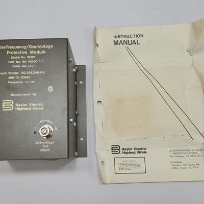 BASLER ELECTRIC UFOV Unterfrequenzberspannungsschutzmodul 90
