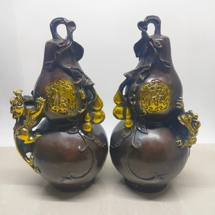 饰工艺品古玩批发 金蟾貔貅葫芦黄铜仿紫铜鎏金复古工艺家居装