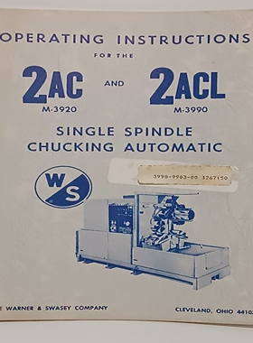 Warner&Swasey2ACM39202ACLM3990ChuckingAutomaticOper