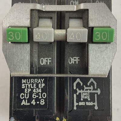 MURRAY EP434 CIRCUIT BREAKER 30A40A40A30A 4POLE 120240VAC ST