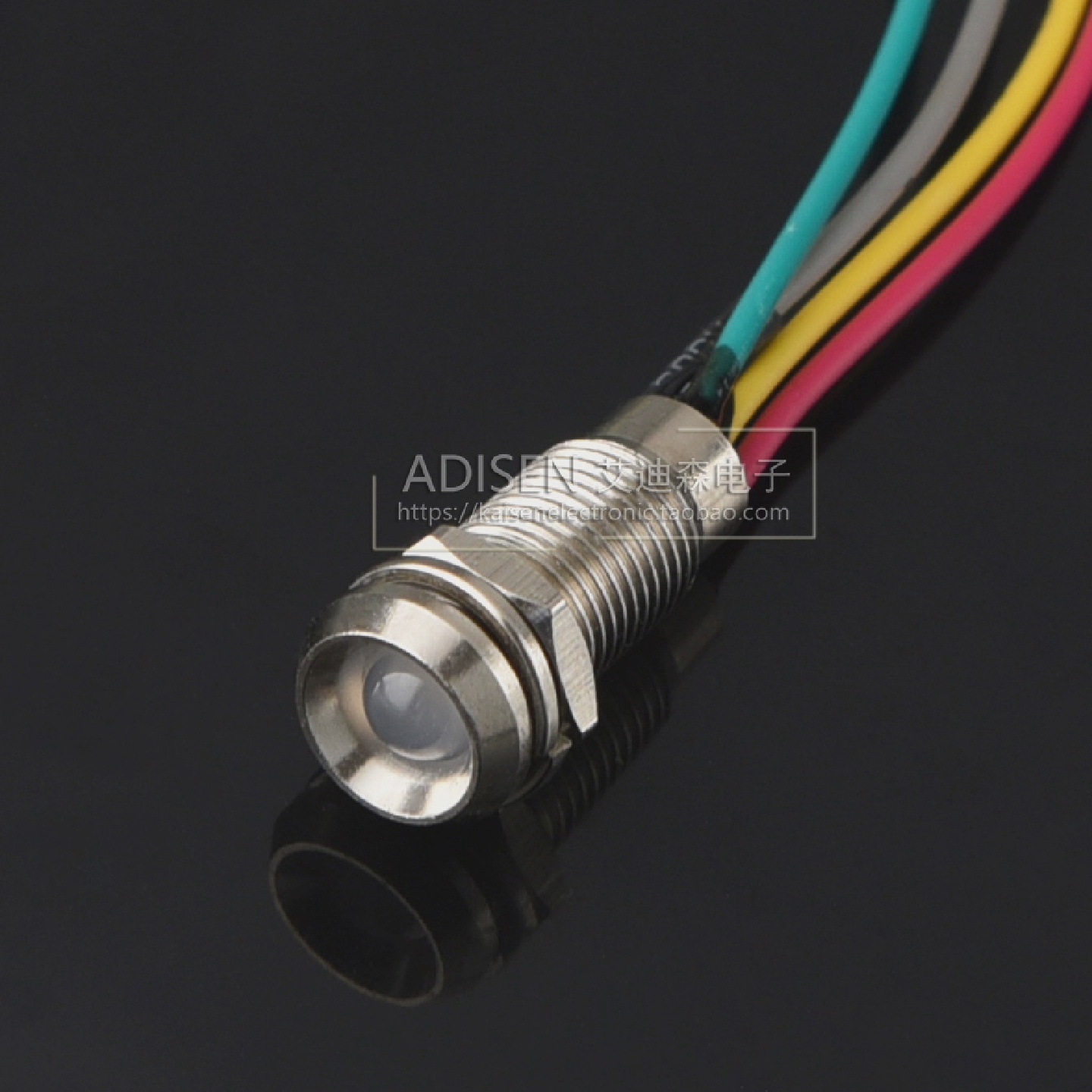 ADS10A-3C3V5V6V12V24V红绿黄10mm三色双色金属全防水IP67信号灯