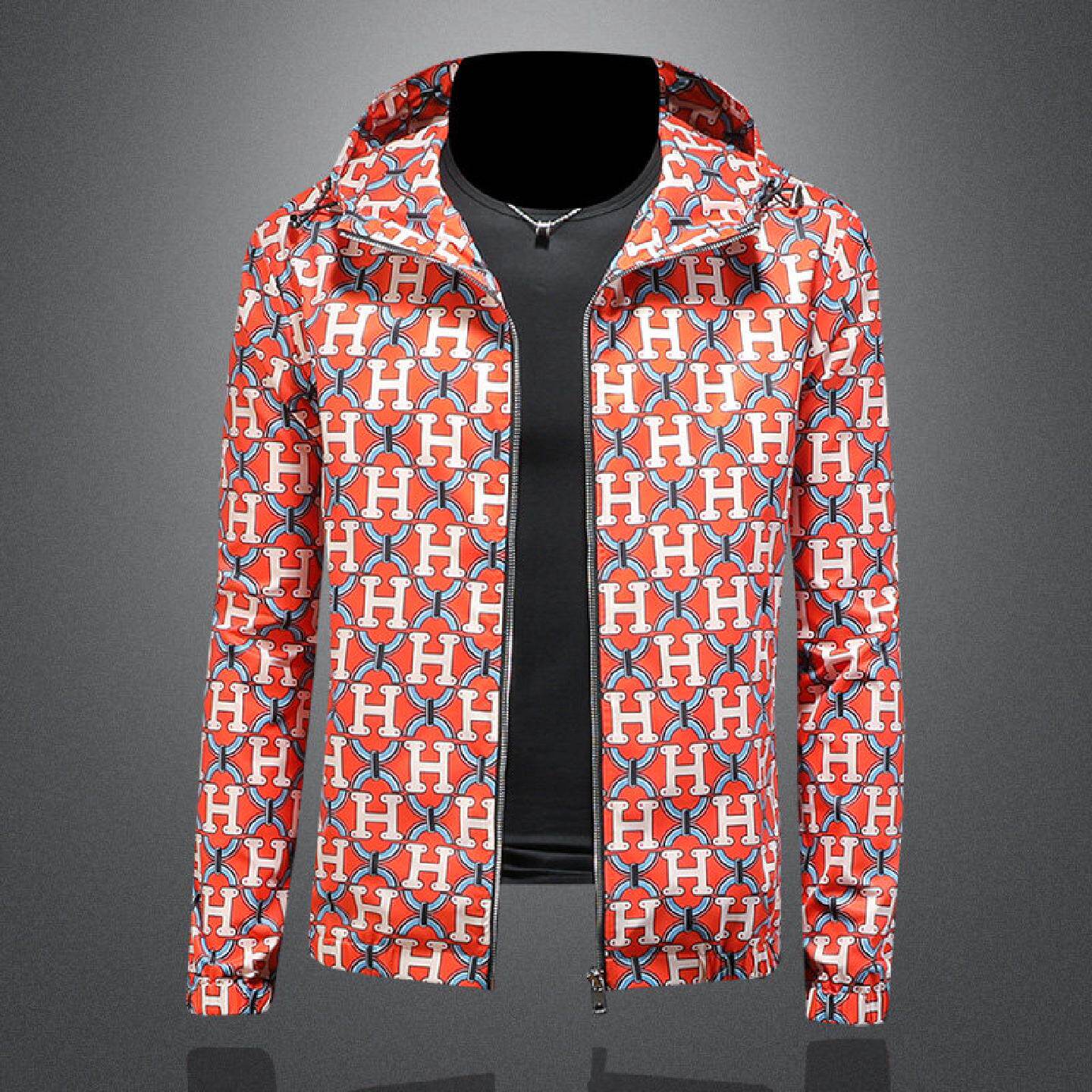 欧货高端连帽夹克男士新款青年大码拉链衫欧洲站潮牌百搭外套潮男