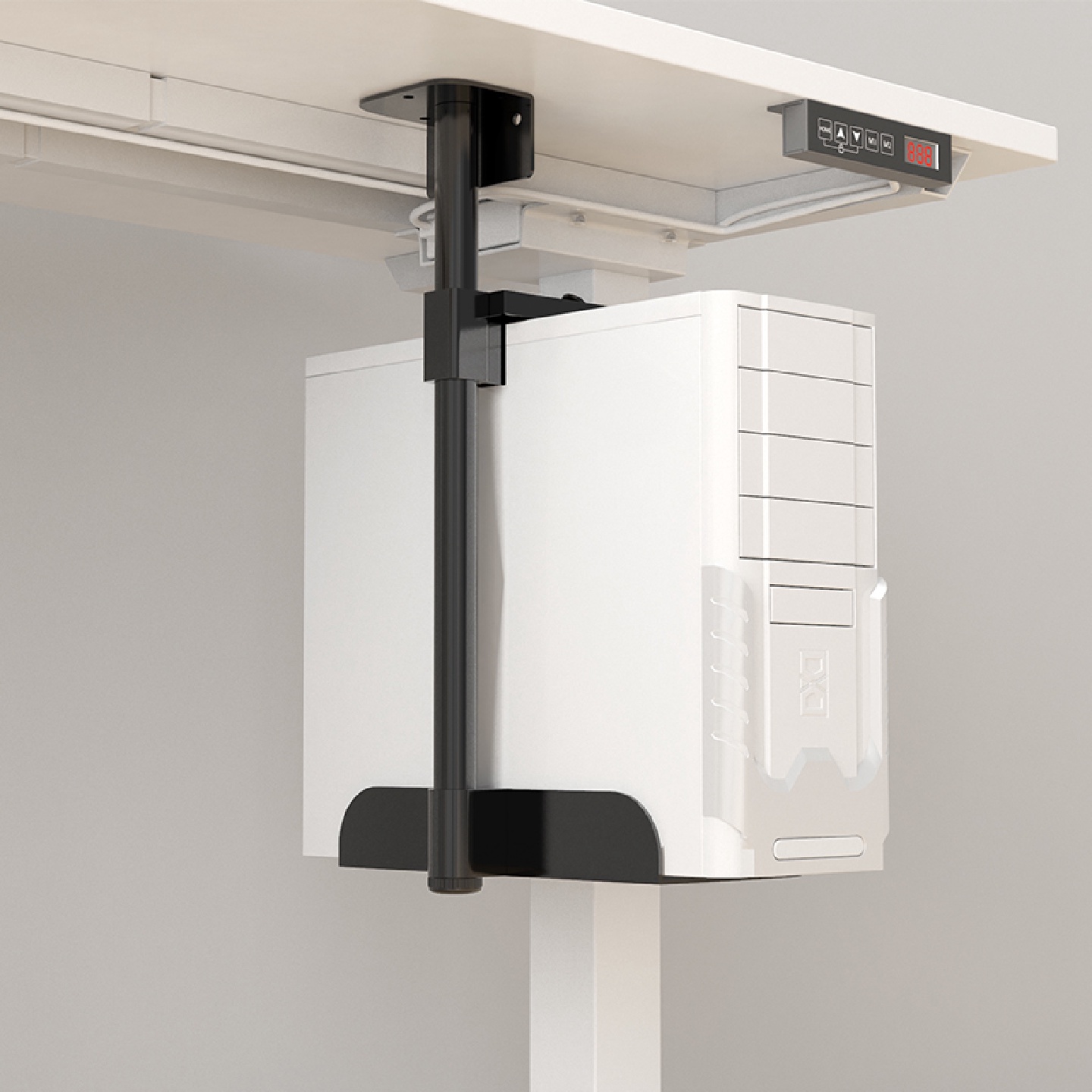 #电脑主机托架悬挂式机箱托架桌下旋转调节悬空支架置物架固定挂