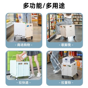 可斜拉买菜小拉车家用购物车可调节拉杆折叠便携购物车超市小推车