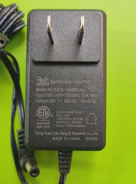 原装港奇19V600MA扫地机机器人电源适配器GQ12-190060-AU充电器